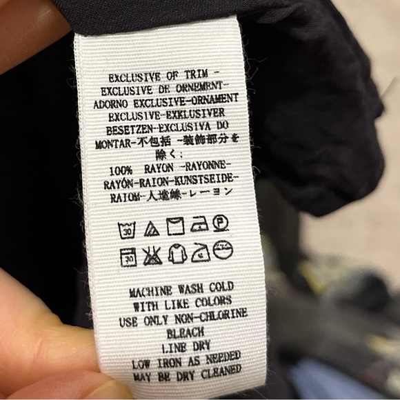 Free People Thought I Was Dreaming Black Blue Floral Mini Plunge Dress Sz S - Picture 7 of 15